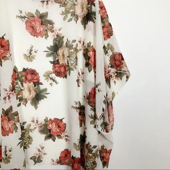 Color Swatch Floral Kimono Cardigan Top Size L - Picture 6 of 12